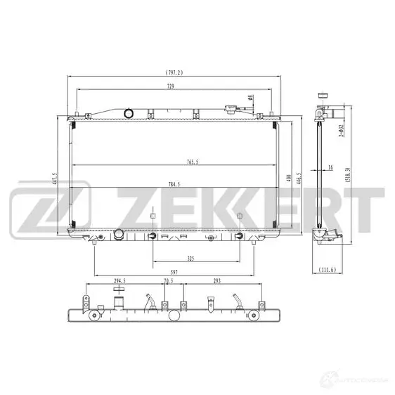 Радиатор охлаждения двигателя ZEKKERT 1440200233 3W6 2KR MK-1574 изображение 0