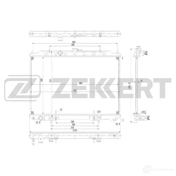 Радиатор охлаждения двигателя ZEKKERT MK-1573 LFUG3 5M 1440200234 изображение 0