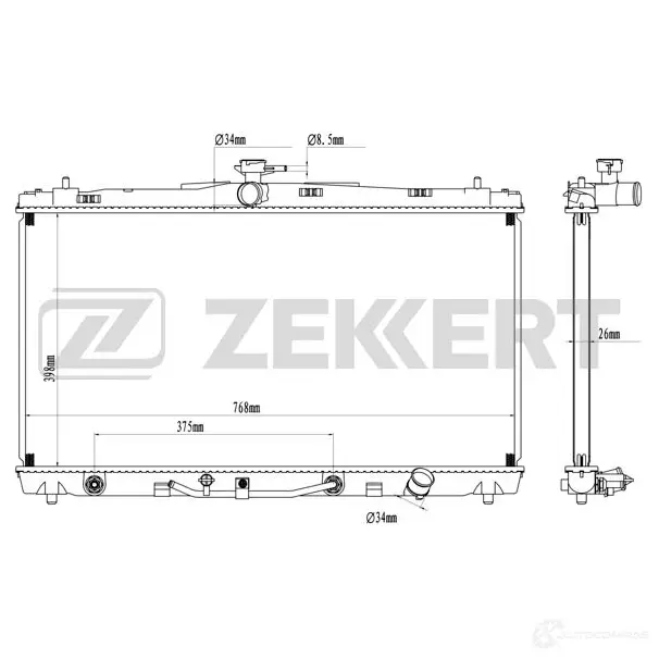Радиатор охлаждения двигателя ZEKKERT MK-1564 1L MGX 1440200242