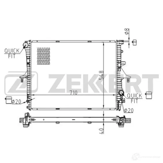 Радиатор охлаждения двигателя ZEKKERT 1440200249 2E 8DO MK-1556 изображение 0