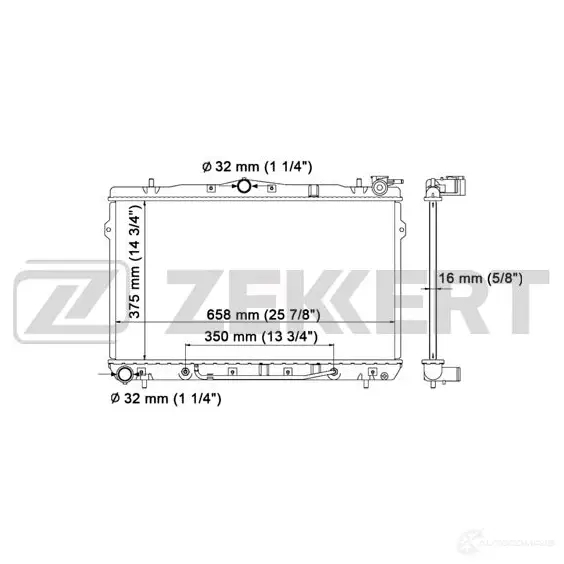 Радиатор охлаждения двигателя ZEKKERT 1440200256 MK-1548 C4P P2RX