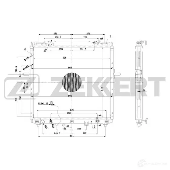 Радиатор охлаждения двигателя ZEKKERT MK-1536 QK AZGHT 1440200267 изображение 0