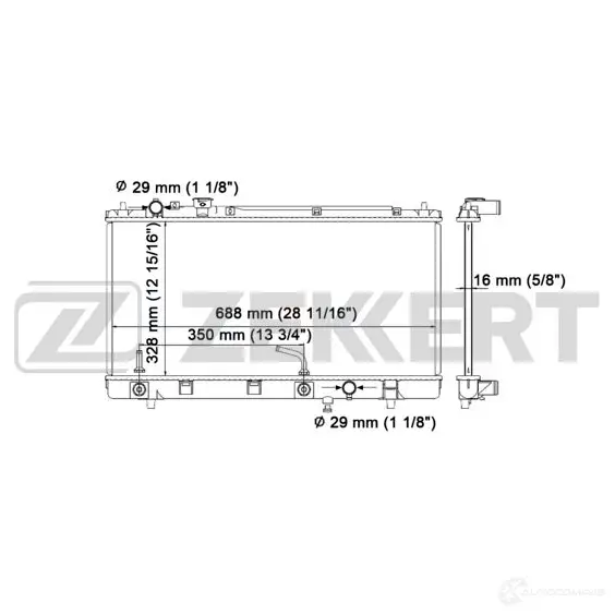 Радиатор охлаждения двигателя ZEKKERT 4 C2T23 MK-1530 1440200271