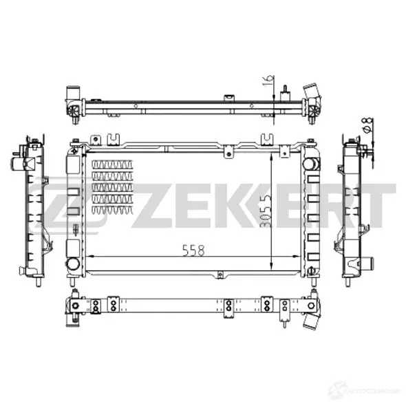 Радиатор охлаждения двигателя ZEKKERT WB9 07L 1440200290 MK-1508 изображение 0