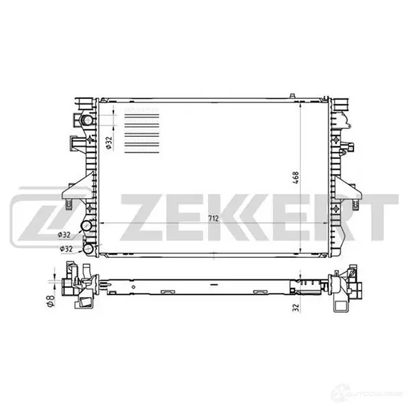 Радиатор охлаждения двигателя ZEKKERT MK-1454 3BKSX 5 1275190821 изображение 0
