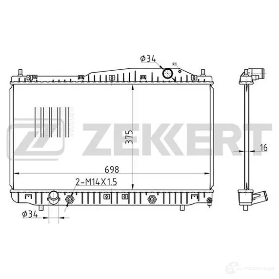 Радиатор охлаждения двигателя ZEKKERT VP 52YV MK-1452 1275190811 изображение 0