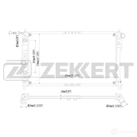 Радиатор охлаждения двигателя ZEKKERT MK-1382 1275190183 GLTE OO