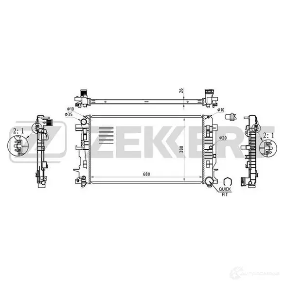 Радиатор охлаждения двигателя ZEKKERT 1275189819 MK-1355 KGQ XY1P