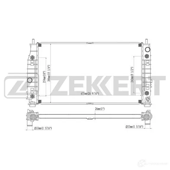 Радиатор охлаждения двигателя ZEKKERT 1275187967 MK-1233 J 4LKT9X