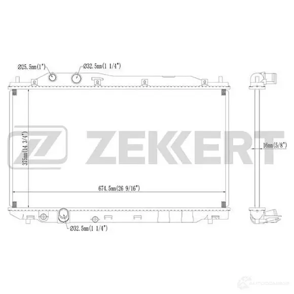 Радиатор охлаждения двигателя ZEKKERT KOM7 Y4 MK-1213 1275187497
