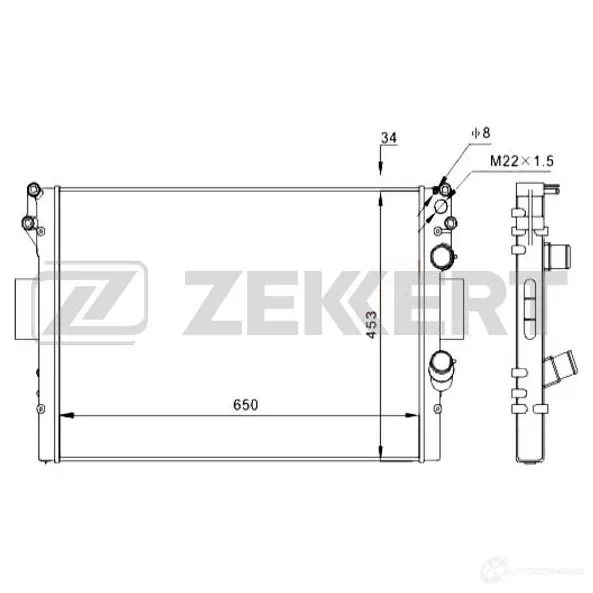 Радиатор охлаждения двигателя ZEKKERT MK-1210 BE70 4 1275187471