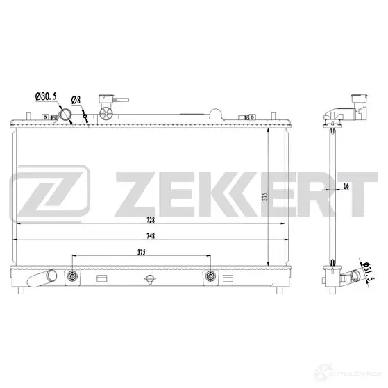 Радиатор охлаждения двигателя ZEKKERT MK-1204 1440200306 9 YLVG изображение 0