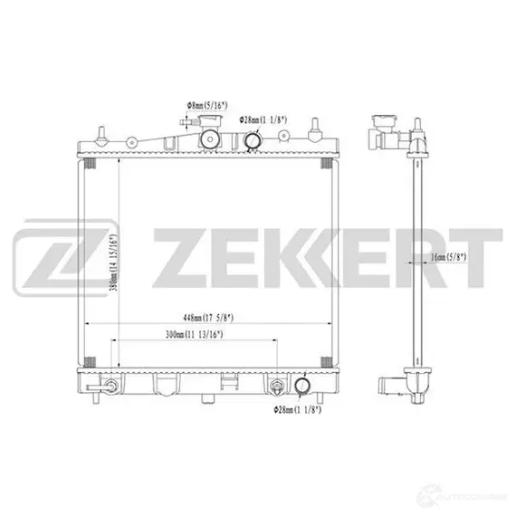 Радиатор охлаждения двигателя ZEKKERT H7ZB20 D 1275187117 MK-1179 изображение 0