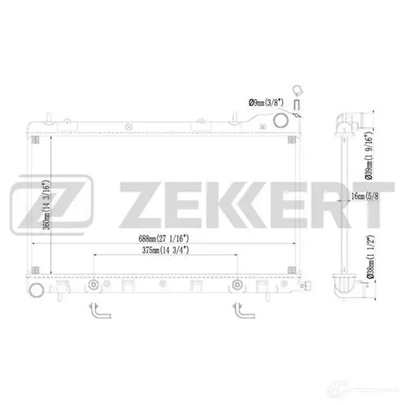 Радиатор охлаждения двигателя ZEKKERT WP DVX MK-1178 4319490 изображение 0
