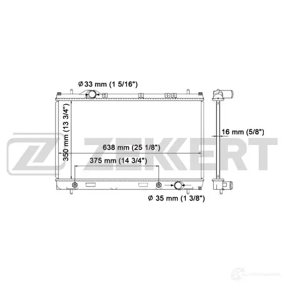 Радиатор охлаждения двигателя ZEKKERT 1275186695 MK-1138 XIP I0