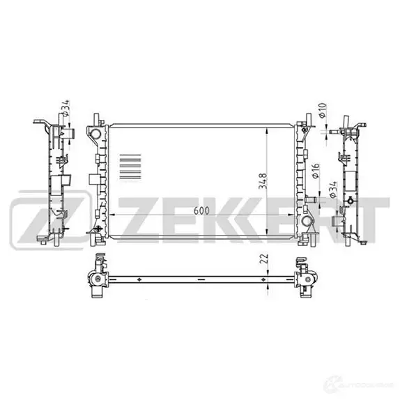 Радиатор охлаждения двигателя ZEKKERT UNKGP 9 4319457 MK-1123 изображение 0