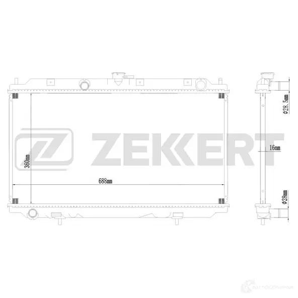 Радиатор охлаждения двигателя ZEKKERT Q H3R0 4319453 MK-1117 изображение 0