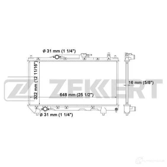 Радиатор охлаждения двигателя ZEKKERT MK-1109 WJMH UZ4 1275186041 изображение 0