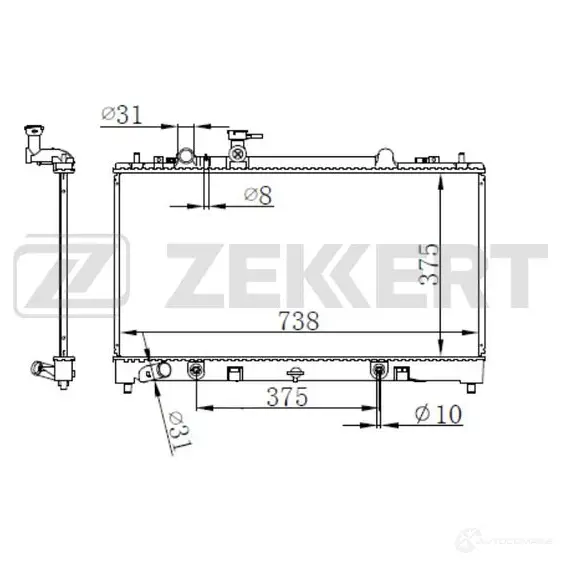 Радиатор охлаждения двигателя ZEKKERT MK-1106 WB Q5KT 4319446 изображение 0