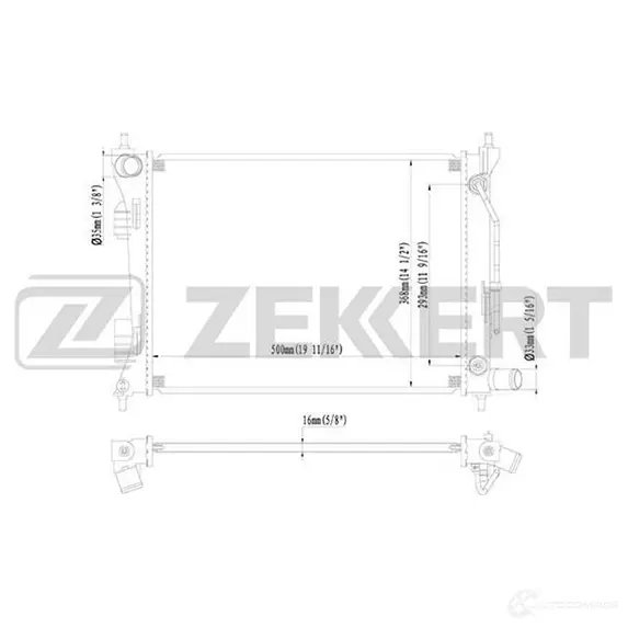 Радиатор охлаждения двигателя ZEKKERT MK-1095 4319439 8I LLI изображение 0