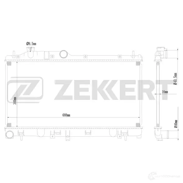 Радиатор охлаждения двигателя ZEKKERT MK-1041 3 TN6H 4319396 изображение 0