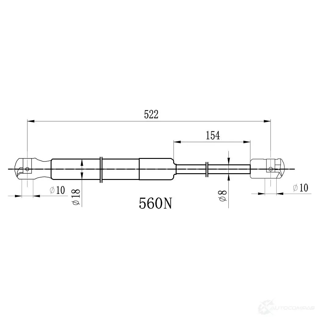 Амортизатор багажника ZEKKERT OLMU F 1440204069 GF-2554 изображение 0