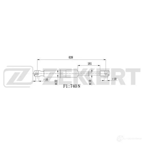 Амортизатор багажника ZEKKERT 1440204076 99P O3F GF-2546 изображение 0