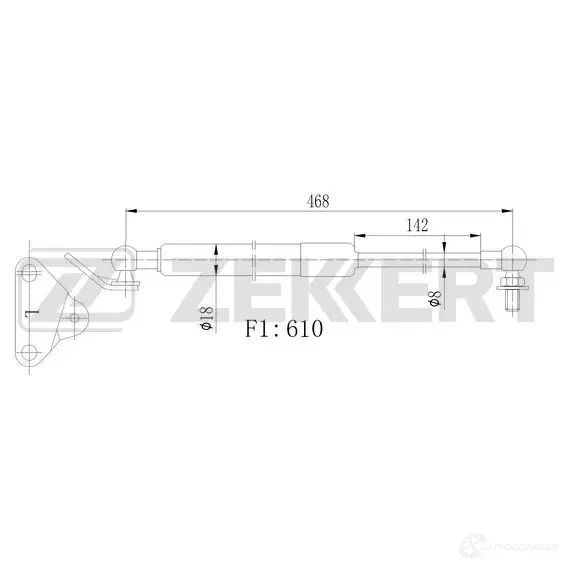 Амортизатор багажника ZEKKERT NIV8 PV GF-2525 1440204098
