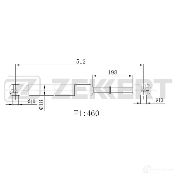 Амортизатор багажника ZEKKERT AS 24F GF-2515 1440204106 изображение 0