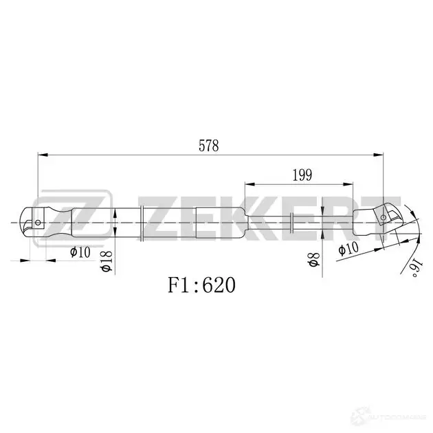 Амортизатор багажника ZEKKERT GF-2483 4YTZ GA 1440204132 изображение 0
