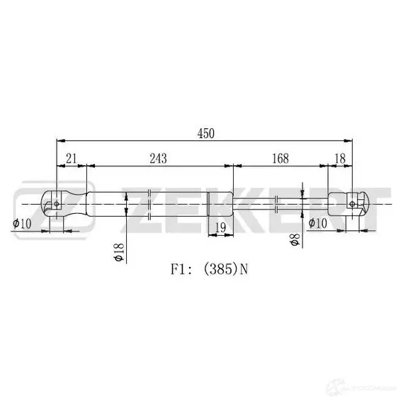 Амортизатор багажника ZEKKERT Q1 0TJUX GF-2455 1440204155