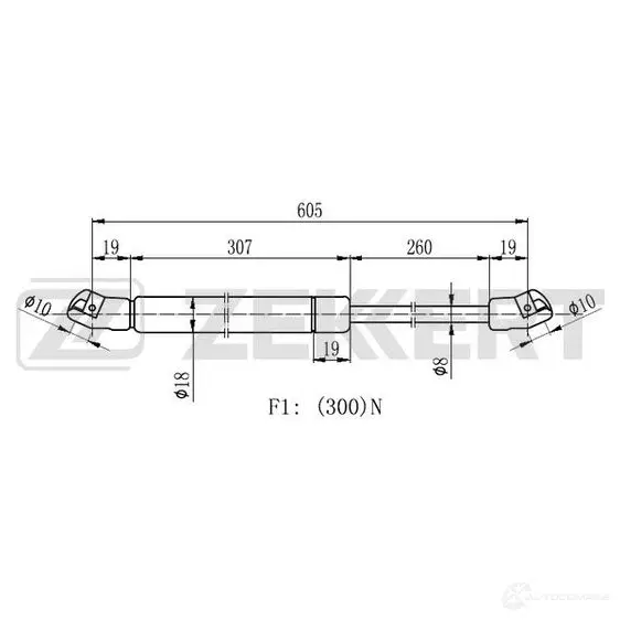 Амортизатор багажника ZEKKERT GF-2453 G 6MYV96 1440204157 изображение 0