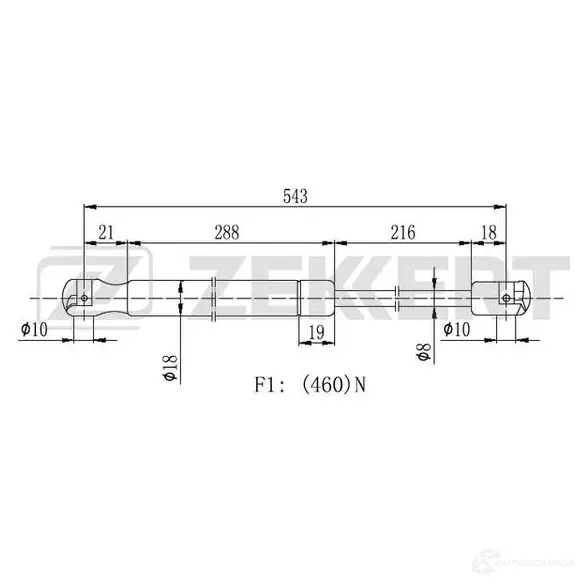 Амортизатор багажника ZEKKERT GF-2451 1440204158 TP1 UTI изображение 0