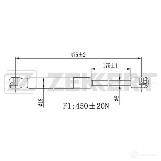 Амортизатор багажника ZEKKERT GD 3XU GF-2443 1440204164