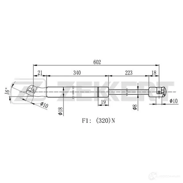 Амортизатор багажника ZEKKERT GF-2378 8Z QWJ 1440204198