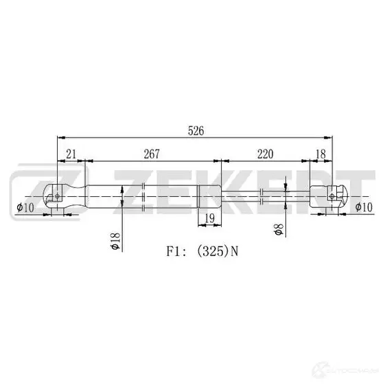 Амортизатор багажника ZEKKERT GF-2291 1440204236 UI6WV Y