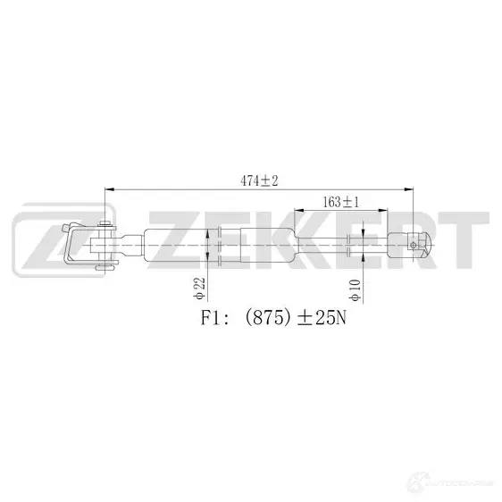 Амортизатор багажника ZEKKERT GF-2288 36EY L 1440204238