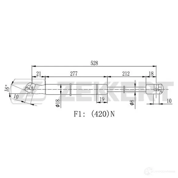 Амортизатор багажника ZEKKERT IVZ FGC 1440204290 GF-2232
