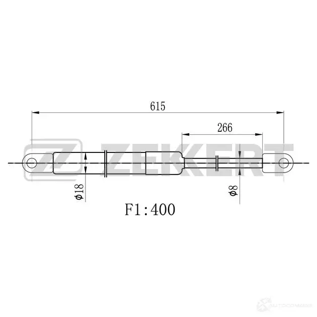 Амортизатор капота ZEKKERT GF-2171 1440204332 90 V80