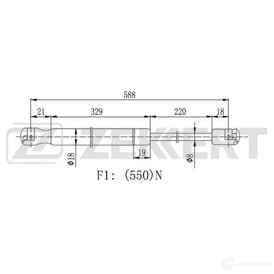 Амортизатор багажника ZEKKERT IF ZR9H3 GF-2170 1440204333