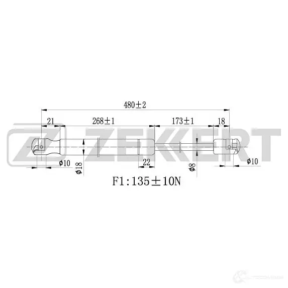 Амортизатор стекла багажника ZEKKERT 1440204338 GF-2168 O2MAU P изображение 0