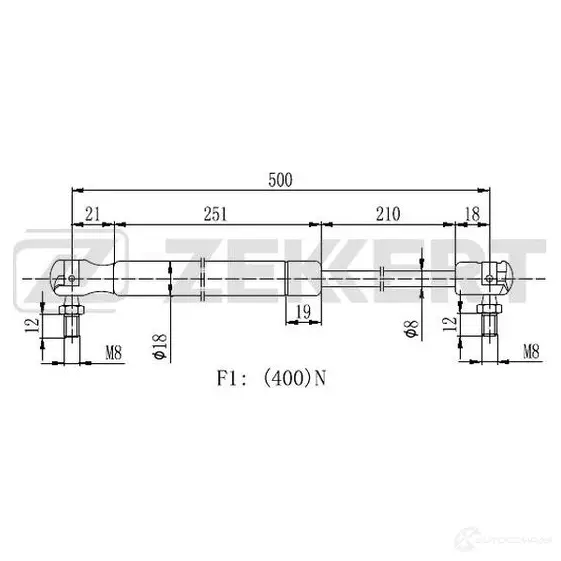Амортизатор багажника ZEKKERT GF-2153 PH FLJ7 1440204347