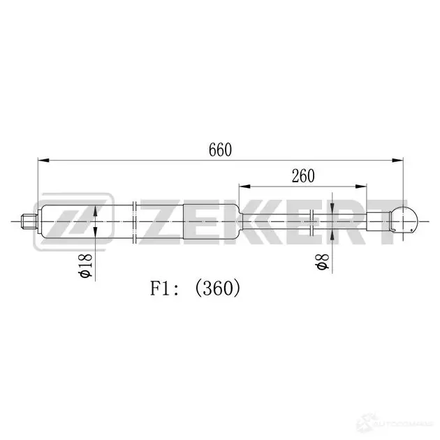 Амортизатор багажника ZEKKERT GF-2132 H9 6EVTL 1440204364