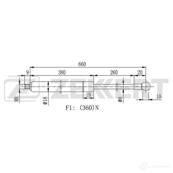 Амортизатор багажника ZEKKERT GF-2131 1440204365 EIJK 8N