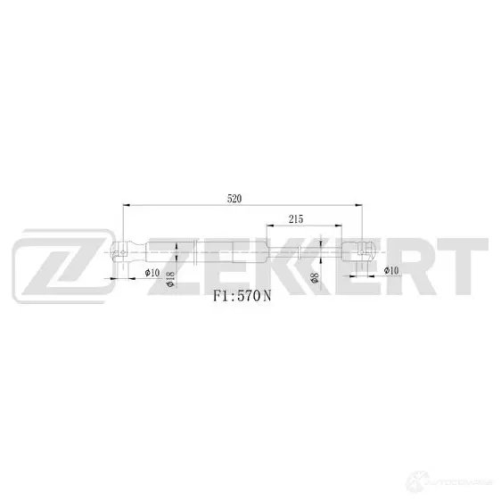Амортизатор багажника ZEKKERT GF-2127 5YVV P 1440204369 изображение 0