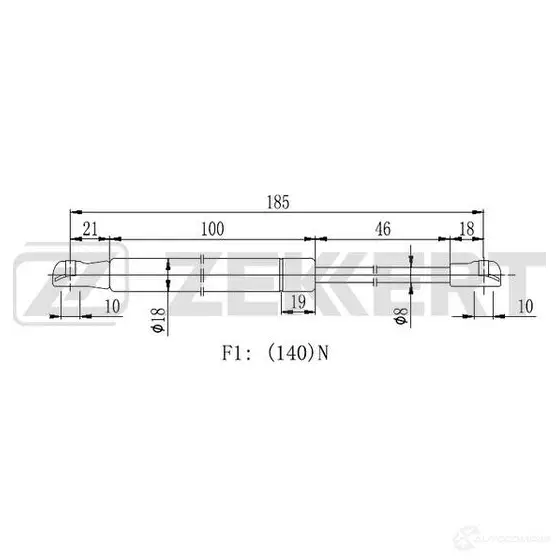Амортизатор педали ручника ZEKKERT GF-2124 1440204372 2ZF MX