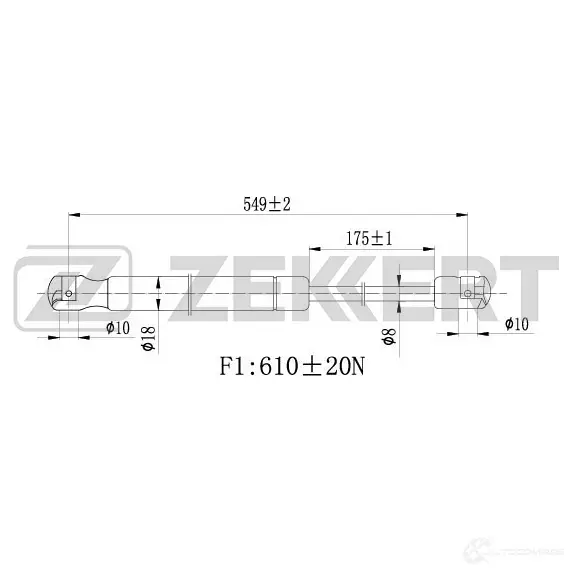 Амортизатор багажника ZEKKERT VTF OGG 1440204399 GF-2096 изображение 0