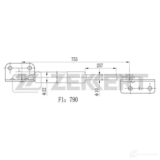 Амортизатор багажника ZEKKERT 1275165297 K 8NMIA GF-2071