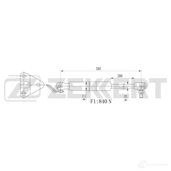 Амортизатор багажника ZEKKERT ZVMV L GF-2062 1440204424