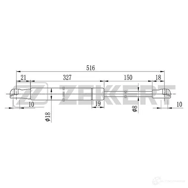Амортизатор багажника ZEKKERT 1275165009 GF-2027 SNU8 Q31 изображение 0